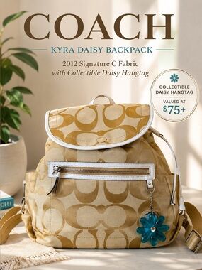 COACH 2012 Kyra Daisy Backpack F16556 Signature C Fabric | Daisy Teal Hangtag